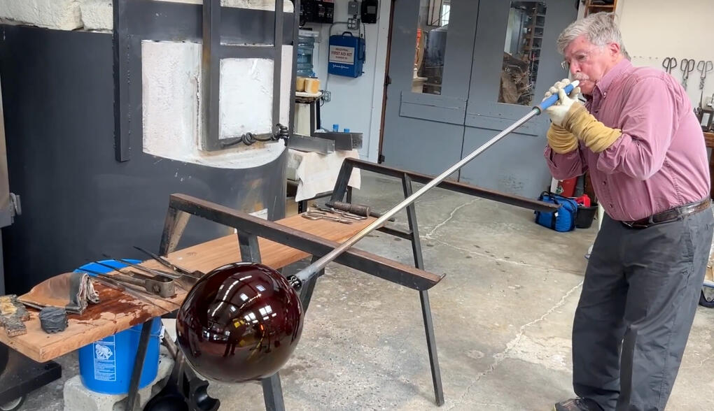Blowing Lunar Glass Simulant by Josh Simpson
